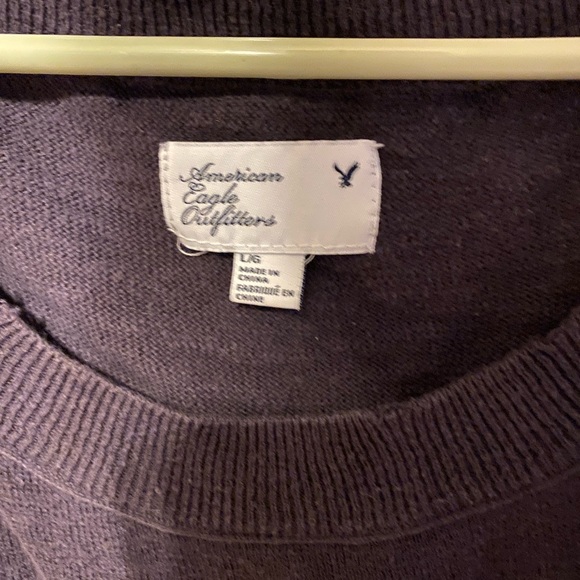 American Eagle Purple Sweater with Exposed Stitching - Picture 2 of 4